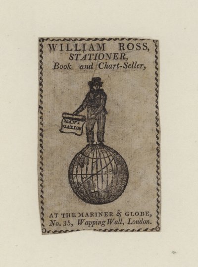 Irodaszer, William Ross, kereskedelmi kártya alkotó: English School