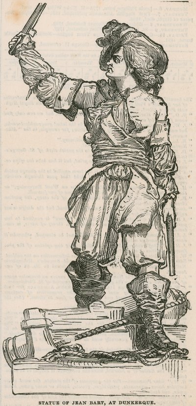 Jean Bart szobra Dunkerque-ben alkotó: English School