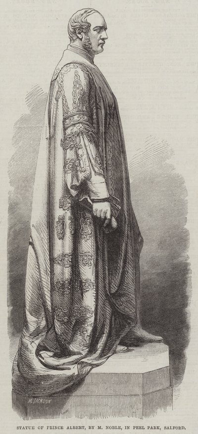 Albert herceg szobra, M Noble, Peel Park, Salford (metszet) alkotó: English School