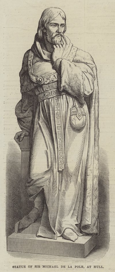 Sir Michael de la Pole szobra Hullban (metszet) alkotó: English School