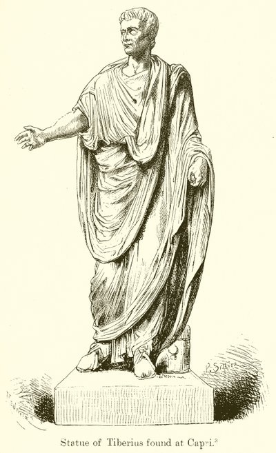 Tiberius szobrát Capriban találták meg alkotó: English School