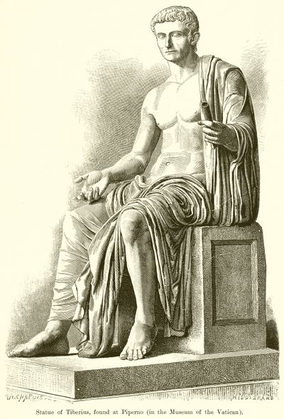 Tiberius szobra, amelyet Pipernóban találtak alkotó: English School