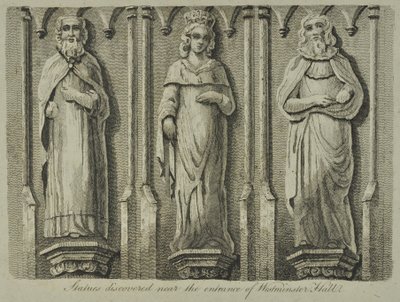 Szobrokat fedeztek fel a Westminster Hall bejárata közelében, 1807-ben alkotó: English School