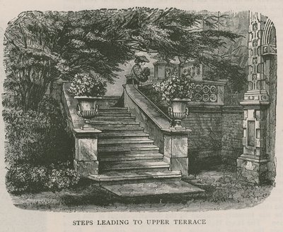Lépések a felső teraszhoz, a Holland House-hoz alkotó: English School