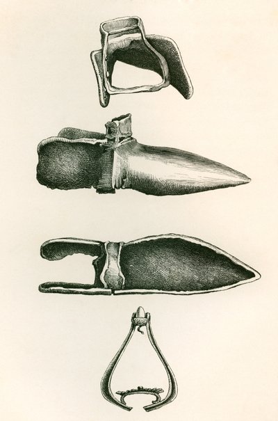 Kengyelek és sollerek, a The British Army: Eredete, Progress and Equipment című könyvéből, 1868-ban. alkotó: English School