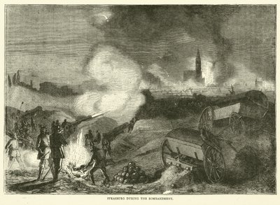 Strasburg a bombázás során, 1870. szeptember alkotó: English School