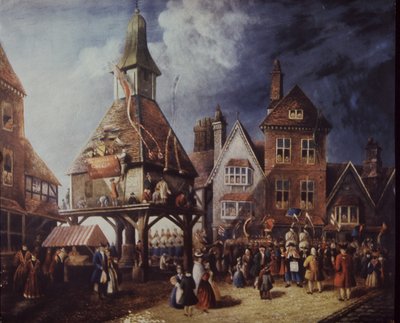 Stratford-on-Avon, Shakespeare-jubileum 1769-ben a High Crossnál (színes litó) alkotó: English School