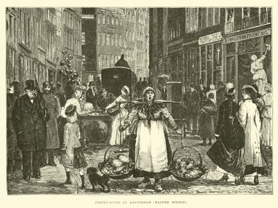 Utcai jelenet Amszterdamban, a Kalver Street alkotó: English School