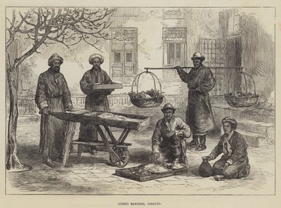 Street Hawkers, Yarkund (metszet) alkotó: English School