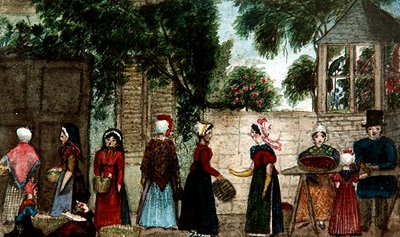 Utcai piac jelenet, 1840 körül (akvarell, papír) alkotó: English School