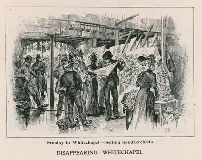 Vasárnap Whitechapelben - zsebkendő árusítás alkotó: English School