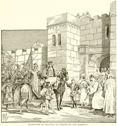 Granada átadása Ferdinándnak és Izabellának alkotó: English School