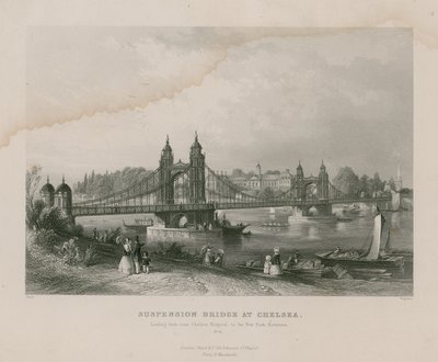 Függőhíd Chelsea-ben, amely a Chelsea Kórház közelében a Battersea állambeli New Parkba vezet alkotó: English School