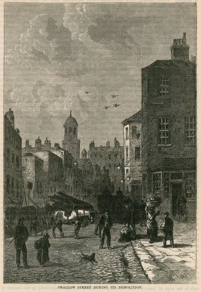 Swallow Street, London, a bontás során alkotó: English School