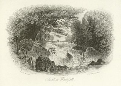 Swallow-vízesés, Betws-y-Coed közelében, Észak-Walesben alkotó: English School