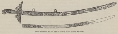 A londoni City által Sir Garnet Wolseleynek átadott kardot (metszet) alkotó: English School