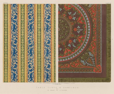 Asztalterítő és függönyök, M. Hass, Bécs alkotó: English School