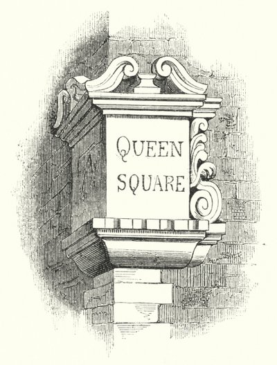 Táblák Street-Corners, Queen Square (metszet) alkotó: English School