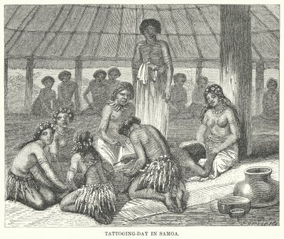 Tetoválás-nap Szamoán (metszet) alkotó: English School