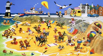 Teddy mackók a tengerparton alkotó: English School