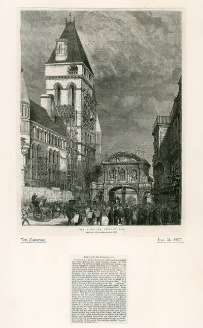 Temple Bar, London. Lebontás, 1877 alkotó: English School