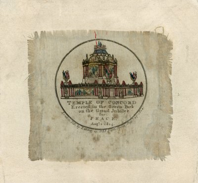 Concord temploma az 1814-es béke ünneplésére (selyemre nyomtatva) alkotó: English School