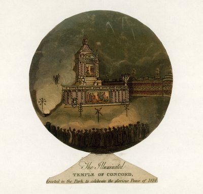 Tempel der Eintracht zur Feier des Friedens von 1814 von English School