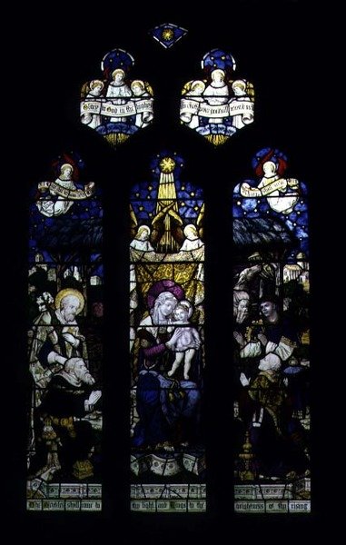 A bölcsek imádása (ólomüveg) alkotó: English School