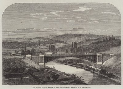 A Coalbrookdale-i vasút Albert Edward hídja a Severn felett (metszet) alkotó: English School