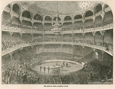 Az Amerikai Cirkusz az Alhambra Palotában (Alhambra Színház), Leicester Square, London alkotó: English School