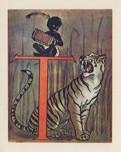 Az állatok ABC-je: T betű, tigris (színes litográfia) alkotó: English School