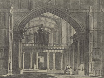 Az Ante-Chapel, 1816 (metszet) alkotó: English School