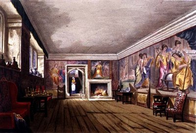 Az Ante Room, Cotehele ház, 1830-40 körül (színes litho) alkotó: English School