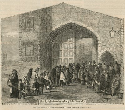 Canterburys Dole érseke a Lambeth-palotában karácsony napján alkotó: English School