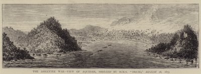 Az Ashantee háború, Aquidah kilátása, a HMS "Druid" lövege, 1873. augusztus 28. (metszet) alkotó: English School