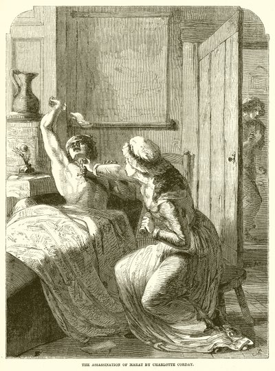 Charlotte Corday: Marat meggyilkolása alkotó: English School