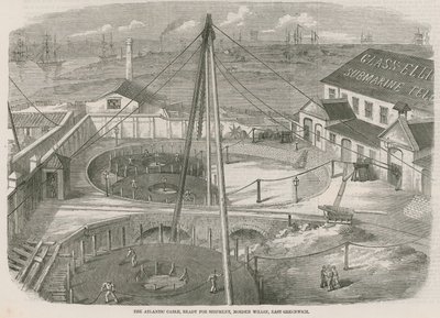 Az Atlantic Cable, szállításra kész, Moden Wharf, East Greenwich alkotó: English School