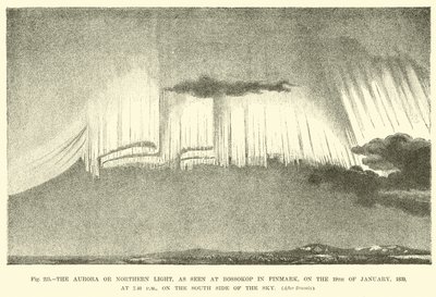 Az Aurora vagy az északi fény, ahogy a finmarki Bossokopnál látható, 1839. január 19-én, 19 óra 40 perckor, az égbolt déli oldalán alkotó: English School