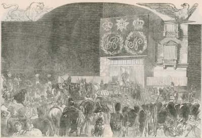 A Bal jelmez a francia nagykövetségen, Albert Gate House - Őfelsége érkezése alkotó: English School