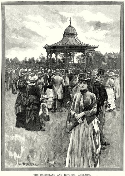 A zenekari pódium és a Rotunda, Adelaide (metszet) alkotó: English School