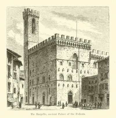 Bargello, ősi Podesta palota (metszet) alkotó: English School