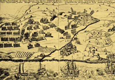A dunbari csata, C.W. Wedgewood "Battlefields in Britain" című művéből. alkotó: English School