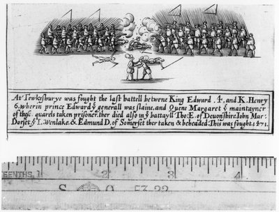 A tewkesburyi csata IV. Edward király (1442-83) és Edward herceg (1453-71) között vívott 1471-ben. alkotó: English School