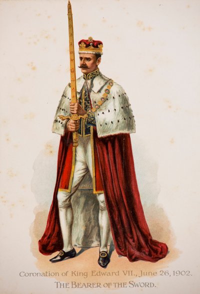 A kardhordozó VII. Edward király koronázásán alkotó: English School