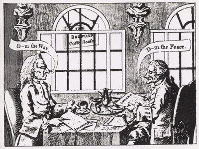 A Bedford Coffee House, Covent Garden, a tizennyolcadik század közepén alkotó: English School