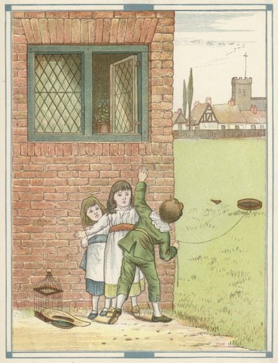 A madárfogó (színes litográfia) alkotó: English School