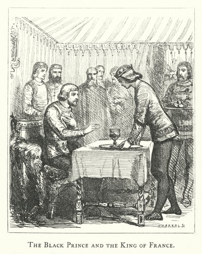 A fekete herceg és a francia király (metszet) alkotó: English School