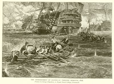 Exmouth vikomt Algír bombázása, 1816 alkotó: English School