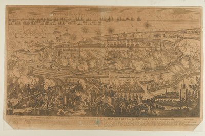 A koppenhágai bombázás és a dán flotta feladása, 1807. szeptember, John Fairburn kiadója 1807-ben alkotó: English School