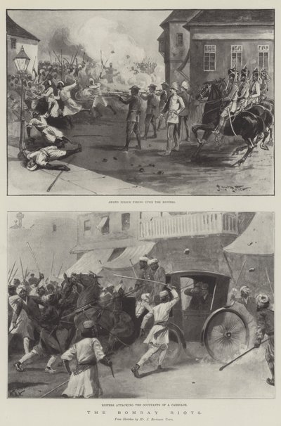A bombayi zavargások (litho) alkotó: English School